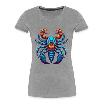 Scorpion coloré Kawaii Dessin animé Personnage Clipart - T-shirt bio Premium Femme - gris chiné - Devant - Mia (176cm)