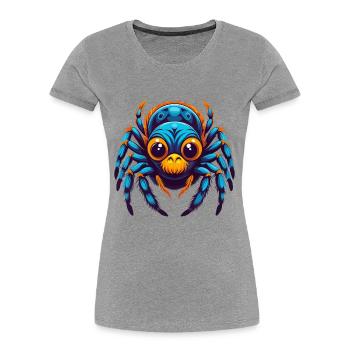 araignée coloré Kawaii personnage de dessin animé Clipart - T-shirt bio Premium Femme - gris chiné - Devant - Mia (176cm)