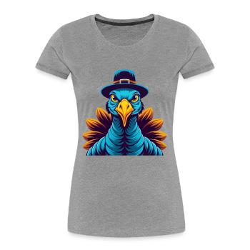 Turkey Colorful Kawaii Cartoon Character Clipart - Women's Premium Organic T-Shirt - heather grey - Front - Mia (176cm)