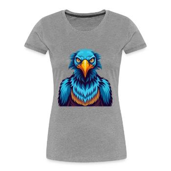 Vulture Coloré Kawaii Dessin Animé Personnage Clipart - T-shirt bio Premium Femme - gris chiné - Devant - Mia (176cm)