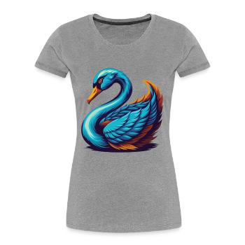 cygne coloré kawaii personnage de dessin animé clipart - T-shirt bio Premium Femme - gris chiné - Devant - Mia (176cm)