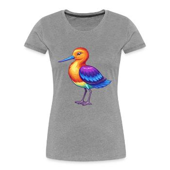 Avocet Colorful Kawaii Cartoon Character Clipart - Women's Premium Organic T-Shirt - heather grey - Front - Mia (176cm)
