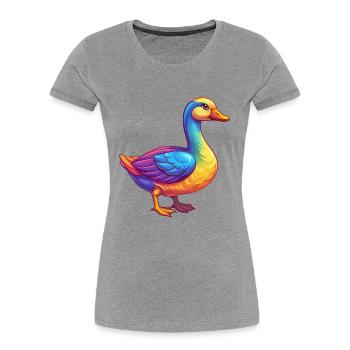 Goose Colorful Kawaii Cartoon Character Clipart - Women's Premium Organic T-Shirt - heather grey - Front - Mia (176cm)