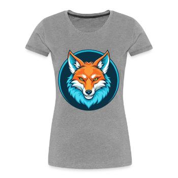 Kojote Niedliche Kawaii Cartoon Clipart Tier Haustier Logo - Frauen Premium Bio T-Shirt - Grau meliert - Vorne - Mia (176cm)