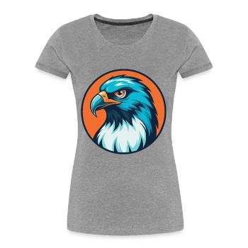 Hawk Cute Kawaii Cartoon Clipart Animal Pet Logo - Women's Premium Organic T-Shirt - heather grey - Front - Mia (176cm)