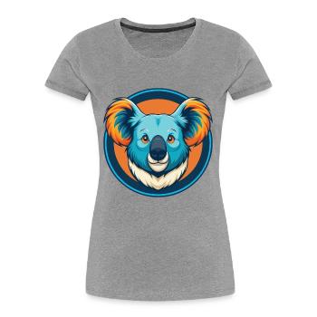 Koala Niedliche Kawaii Cartoon Clipart Tier Haustier Logo - Frauen Premium Bio T-Shirt - Grau meliert - Vorne - Mia (176cm)