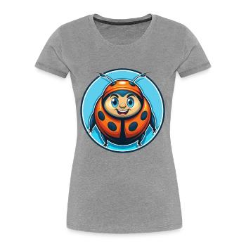Ladybug Cute Funny Kawaii Cartoon Animal Pet Logo - Women's Premium Organic T-Shirt - heather grey - Front - Mia (176cm)