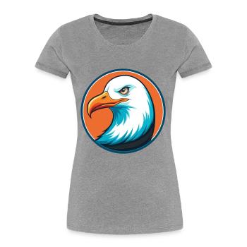 Seagull Cute Funny Kawaii Cartoon Animal Pet Logo - Women's Premium Organic T-Shirt - heather grey - Front - Mia (176cm)