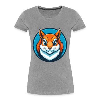 Eichhörnchen Niedliches Kawaii Cartoon Tier Haustier Logo - Frauen Premium Bio T-Shirt - Grau meliert - Vorne - Mia (176cm)