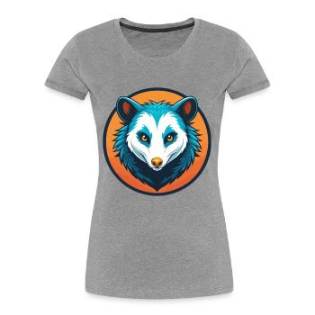 Possum Niedliche Kawaii Cartoon Clipart Tier Haustier Logo - Frauen Premium Bio T-Shirt - Grau meliert - Vorne - Mia (176cm)
