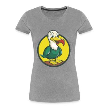 Albatross Cute Kawaii Cartoon Clipart Pet Animal - Women's Premium Organic T-Shirt - heather grey - Front - Mia (176cm)