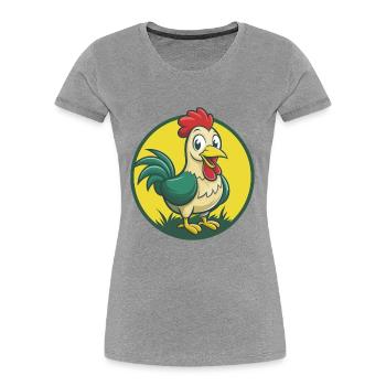 Huhn Niedliche Kawaii Cartoon Clipart Haustier Tier - Frauen Premium Bio T-Shirt - Grau meliert - Vorne - Mia (176cm)