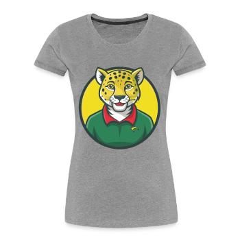 guépard mignon kawaii dessin animé clipart animal de compagnie - T-shirt bio Premium Femme - gris chiné - Devant - Mia (176cm)