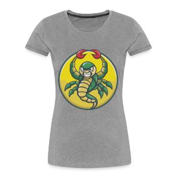 Skorpion Niedliche Kawaii Cartoon Clipart Haustier Tier - Frauen Premium Bio T-Shirt - Grau meliert - Vorne - Mia (176cm)