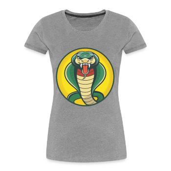 Cobra Cute Kawaii Cartoon Clipart Pet Animal - Women's Premium Organic T-Shirt - heather grey - Front - Mia (176cm)