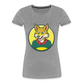 Kojote Niedliche Kawaii Cartoon Clipart Haustier Tier - Frauen Premium Bio T-Shirt - Grau meliert - Vorne - Mia (176cm)