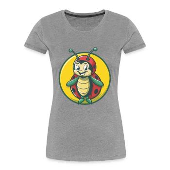 Ladybug Cute Kawaii Cartoon Clipart Pet Animal - Women's Premium Organic T-Shirt - heather grey - Front - Mia (176cm)