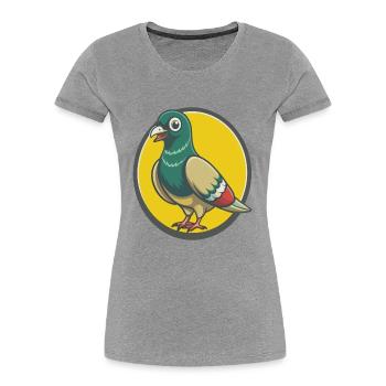 Taube Niedliche Kawaii Cartoon Clipart Haustier Tier - Frauen Premium Bio T-Shirt - Grau meliert - Vorne - Mia (176cm)