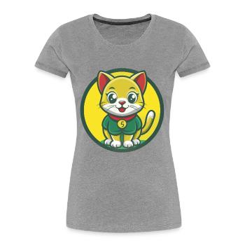 Kitten Cute Kawaii Cartoon Clipart Pet Animal - Women's Premium Organic T-Shirt - heather grey - Front - Mia (176cm)