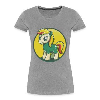 Pony Niedliche Kawaii Cartoon Clipart Haustier Tier - Frauen Premium Bio T-Shirt - Grau meliert - Vorne - Mia (176cm)