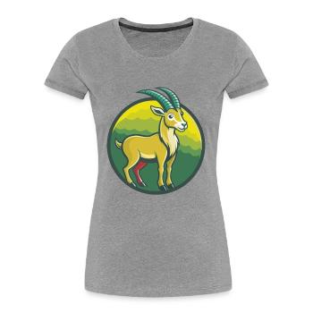 Ibex Cute Kawaii Cartoon Clipart Pet Animal - Women's Premium Organic T-Shirt - heather grey - Front - Mia (176cm)