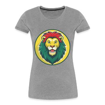 Lion Cute Kawaii Cartoon Clipart Pet Animal - Women's Premium Organic T-Shirt - heather grey - Front - Mia (176cm)