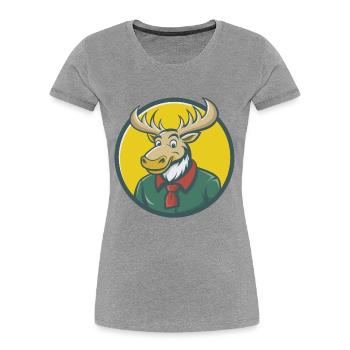 orignal mignon Kawaii dessin animé Clipart animal de compagnie - T-shirt bio Premium Femme - gris chiné - Devant - Mia (176cm)
