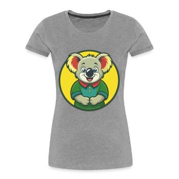 Koala Niedliche Kawaii Cartoon Clipart Haustier Tier - Frauen Premium Bio T-Shirt - Grau meliert - Vorne - Mia (176cm)
