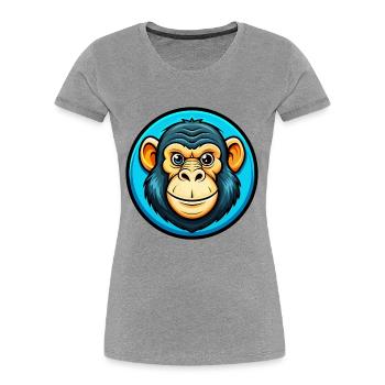 Bonobo Colorful Kawaii Cartoon Character Clipart - Women's Premium Organic T-Shirt - heather grey - Front - Mia (176cm)