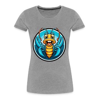 Hummer Bunte Kawaii Cartoon Figur Clipart - Frauen Premium Bio T-Shirt - Grau meliert - Vorne - Mia (176cm)