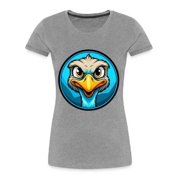 Strauß Bunte Kawaii Cartoon Figur Clipart - Frauen Premium Bio T-Shirt - Grau meliert - Vorne - Mia (176cm)