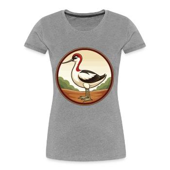 Avocet Colorful Kawaii Cartoon Character Clipart - Women's Premium Organic T-Shirt - heather grey - Front - Mia (176cm)