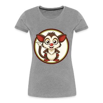Aye Aye Bunte Kawaii Cartoon Figur Clipart - Frauen Premium Bio T-Shirt - Grau meliert - Vorne - Mia (176cm)