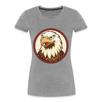 Eagle Colorful Kawaii Cartoon Character Clipart - Women's Premium Organic T-Shirt - heather grey - Front - Mia (176cm)