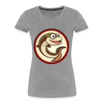 Eel Colorful Kawaii Cartoon Character Clipart Pet - Women's Premium Organic T-Shirt - heather grey - Front - Mia (176cm)