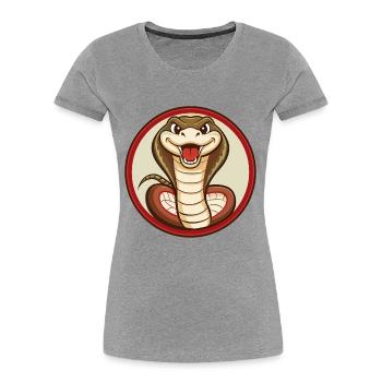 Cobra Colorful Kawaii Cartoon Character Clipart - Women's Premium Organic T-Shirt - heather grey - Front - Mia (176cm)