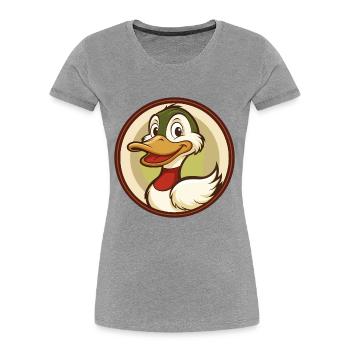 Ente Bunte Kawaii Cartoon Figur Clipart Haustier - Frauen Premium Bio T-Shirt - Grau meliert - Vorne - Mia (176cm)