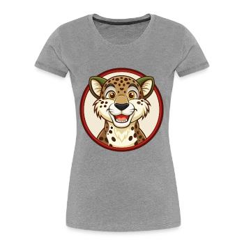 guépard coloré kawaii dessin animé personnage clipart - T-shirt bio Premium Femme - gris chiné - Devant - Mia (176cm)