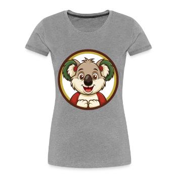 Koala Bunte Kawaii Cartoon Figur Clipart - Frauen Premium Bio T-Shirt - Grau meliert - Vorne - Mia (176cm)