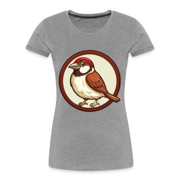 Sparrow Colorful Kawaii Cartoon Character Clipart - Women's Premium Organic T-Shirt - heather grey - Front - Mia (176cm)
