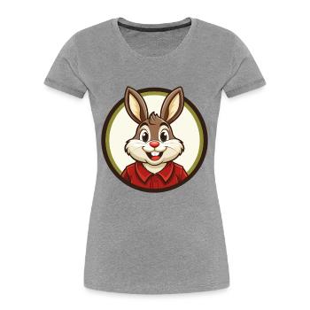Lapin coloré Kawaii Dessin animé Personnage Clipart - T-shirt bio Premium Femme - gris chiné - Devant - Mia (176cm)