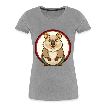Quokka Colorful Kawaii Cartoon Character Clipart - Women's Premium Organic T-Shirt - heather grey - Front - Mia (176cm)