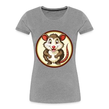 Possum Colorful Kawaii Cartoon Character Clipart - Women's Premium Organic T-Shirt - heather grey - Front - Mia (176cm)