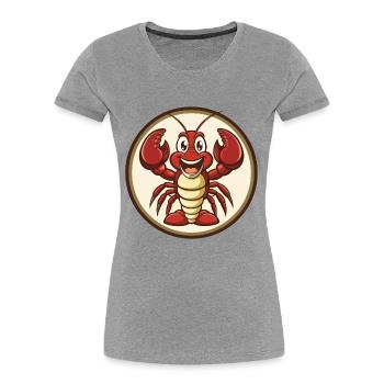 Hummer Bunte Kawaii Cartoon Figur Clipart - Frauen Premium Bio T-Shirt - Grau meliert - Vorne - Mia (176cm)