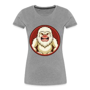 Yeti Colorful Kawaii Cartoon Character Clipart Pet - Women's Premium Organic T-Shirt - heather grey - Front - Mia (176cm)