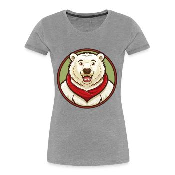 ours polaire coloré kawaii dessin animé personnage animal de compagnie - T-shirt bio Premium Femme - gris chiné - Devant - Mia (176cm)