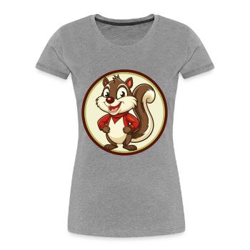 Eichhörnchen Bunte Kawaii Cartoon Figur Clipart - Frauen Premium Bio T-Shirt - Grau meliert - Vorne - Mia (176cm)