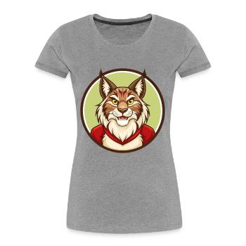 Lynx Colorful Kawaii Cartoon Character Clipart Pet - Women's Premium Organic T-Shirt - heather grey - Front - Mia (176cm)