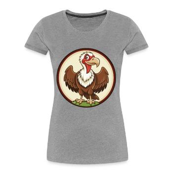 Vulture Coloré Kawaii Dessin Animé Personnage Clipart - T-shirt bio Premium Femme - gris chiné - Devant - Mia (176cm)