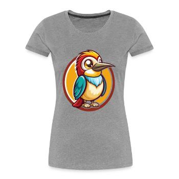 Bee Eater Funny Kawaii Cartoon Clipart Animal Pet - Women's Premium Organic T-Shirt - heather grey - Front - Mia (176cm)